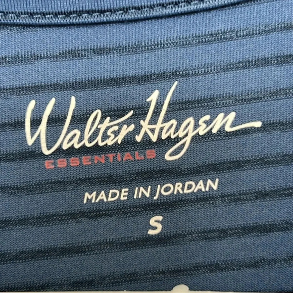 Walter Hagen Essentials Mens Golf Polo Performance Top Size Small Navy Stripe - Picture 7 of 8